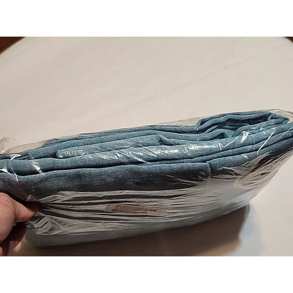 ATI Home Bella Sheer Grommet Curtain Blue 2 Panels Length 96